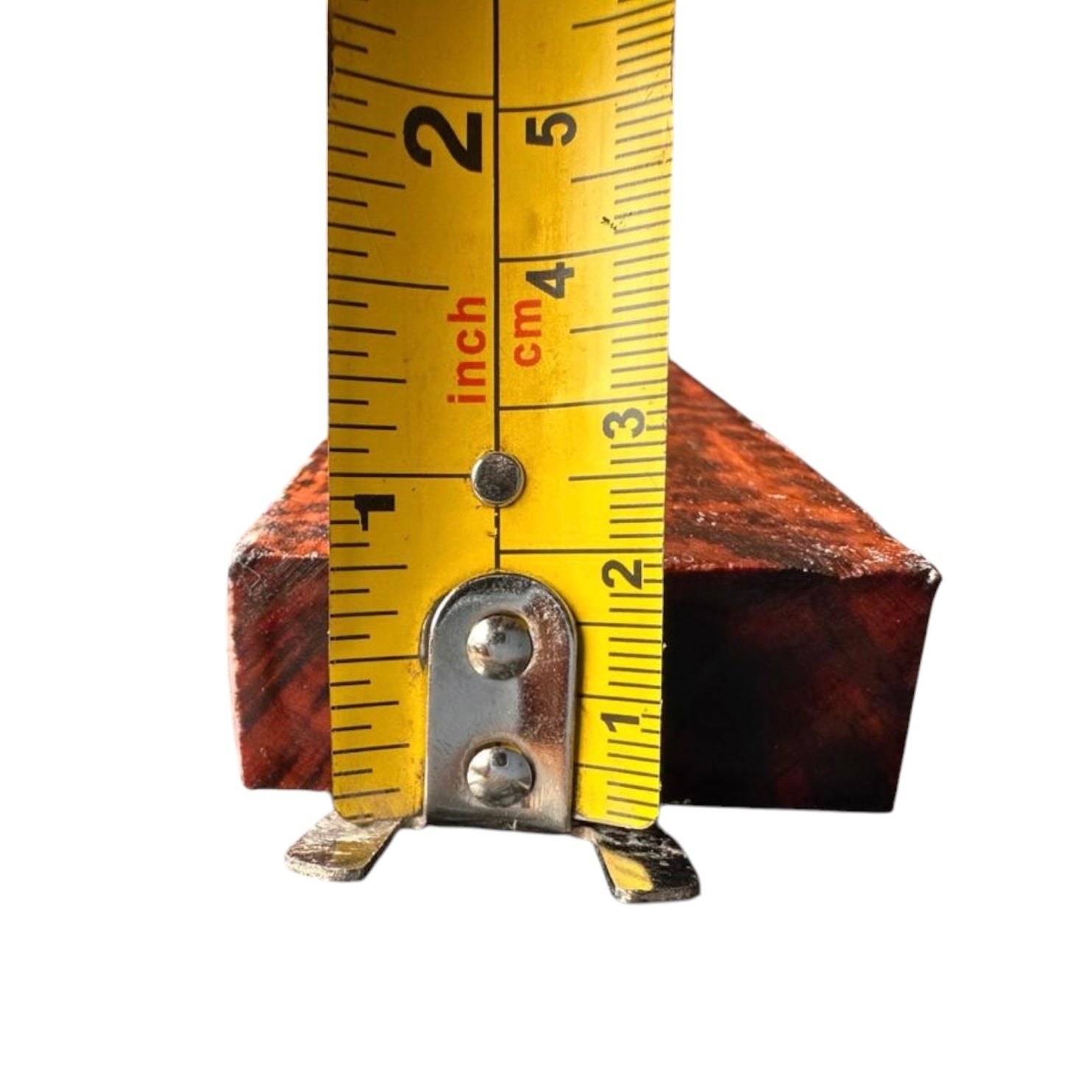 Thickness measurement of a snakewood micro lumber showing 0.78 inches. MB008