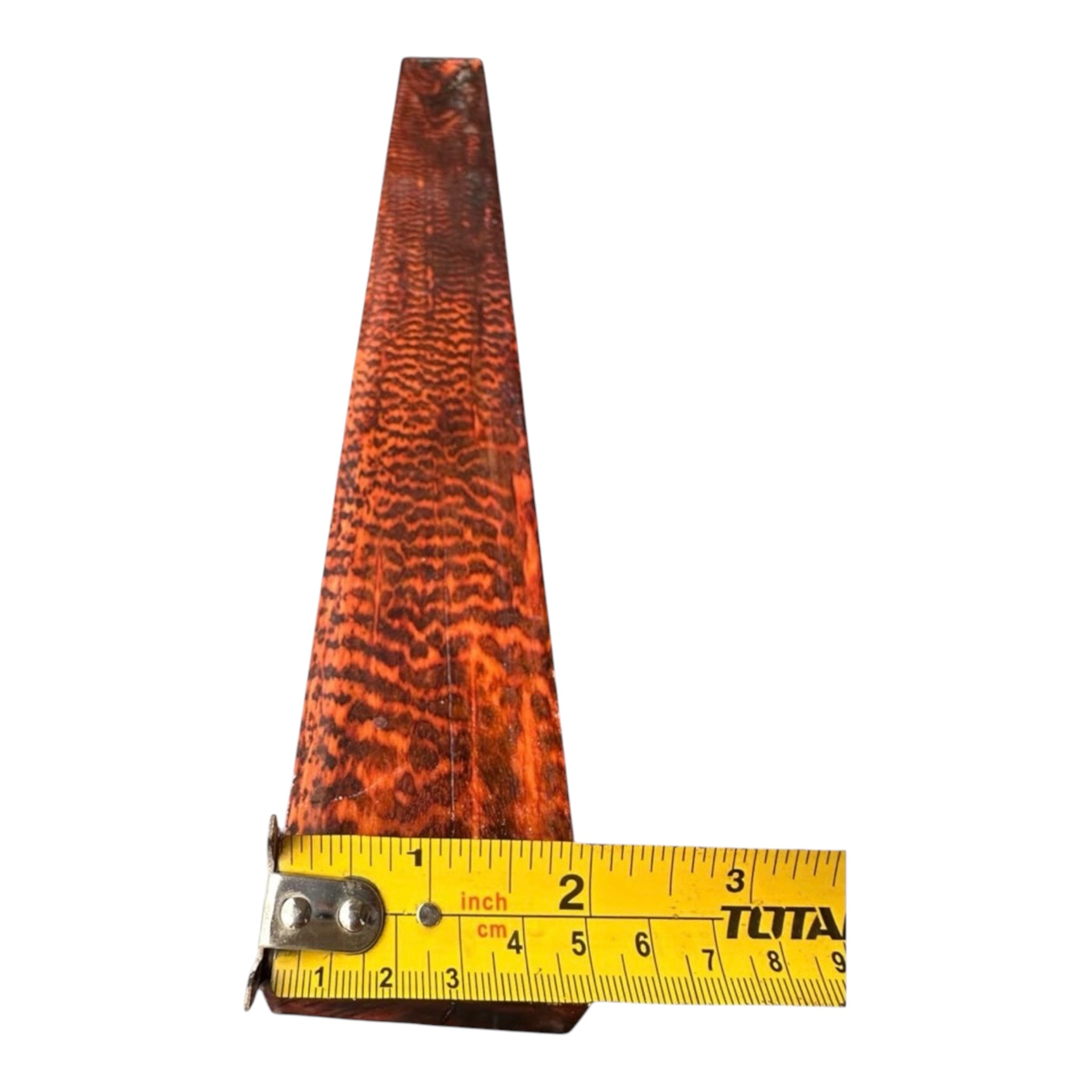 Width measurement of a snakewood micro lumber showing 1.88 inches. MB008