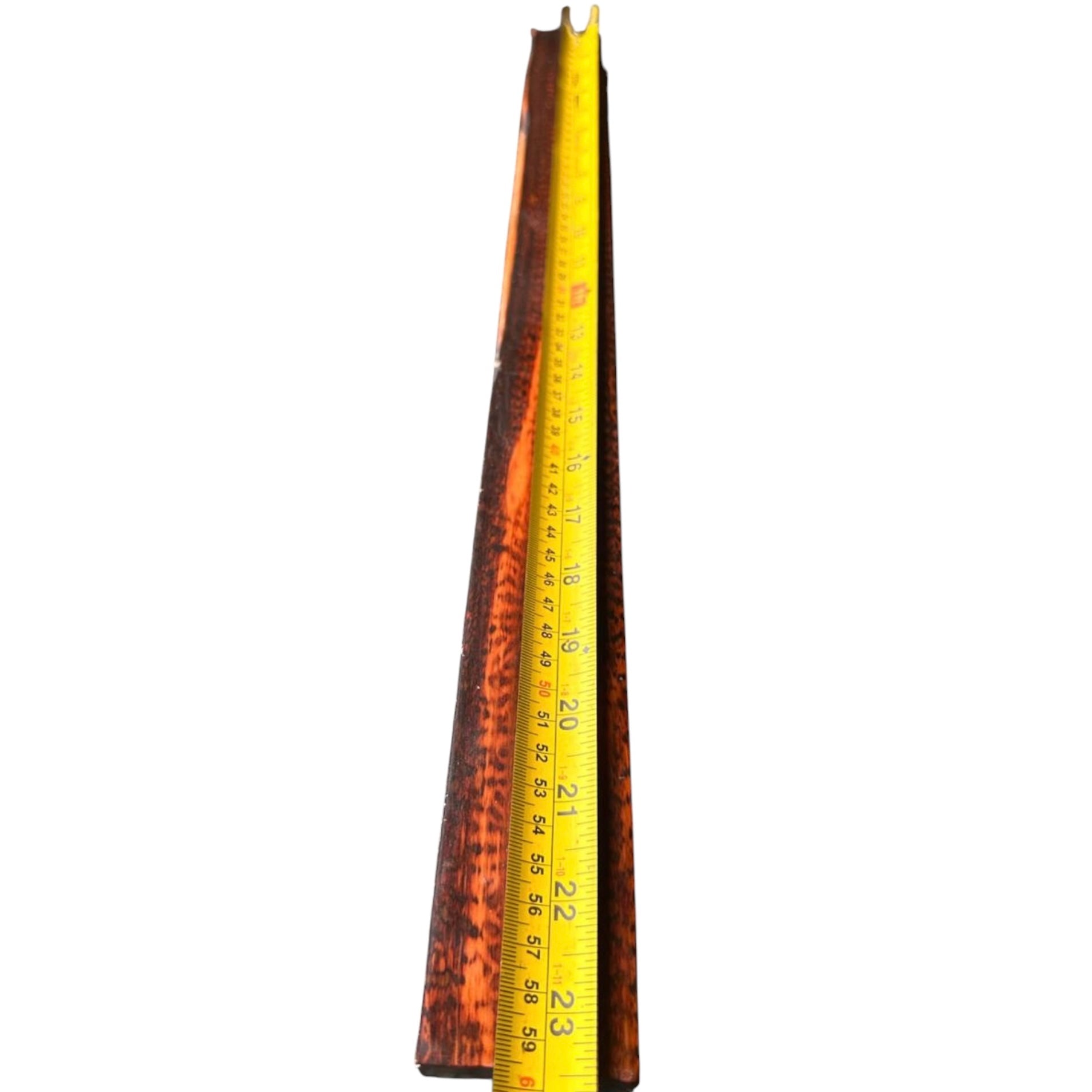 Length measurement of a snakewood micro lumber showing 23 inches. MB011