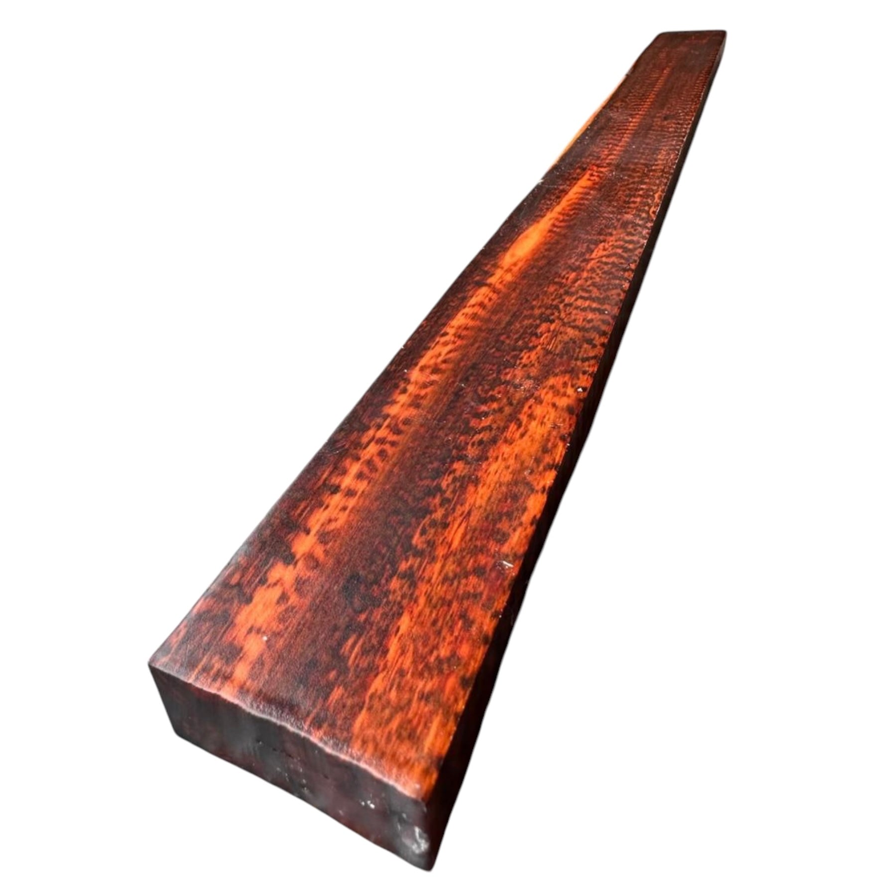 Side view 2 of a snakewood micro lumber showing natural figure. MB011