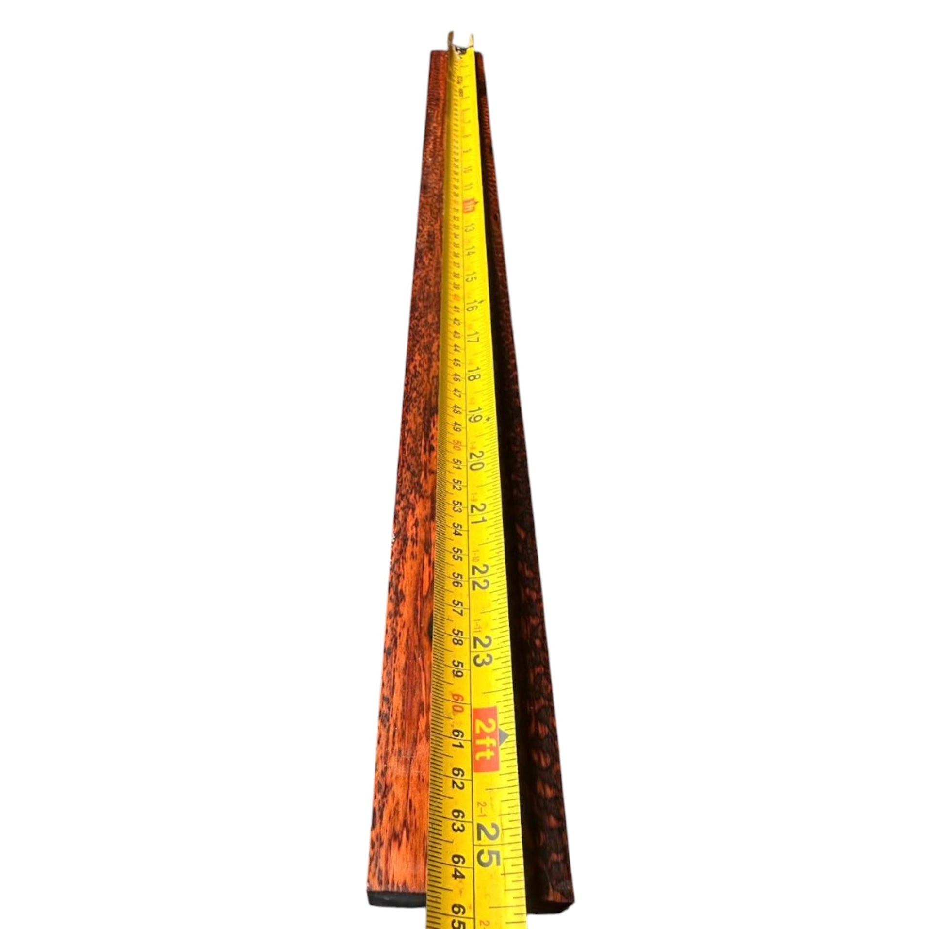Length measurement of a snakewood micro lumber showing 25 inches. MB004
