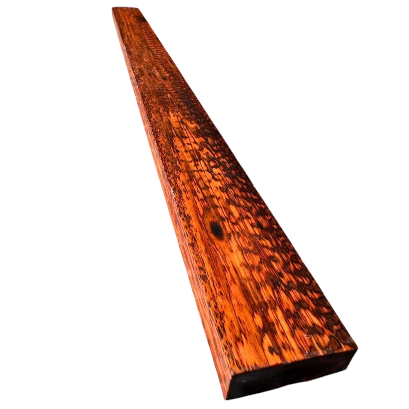 Side view 3 of snakewood micro lumber showing natural figure. MB004