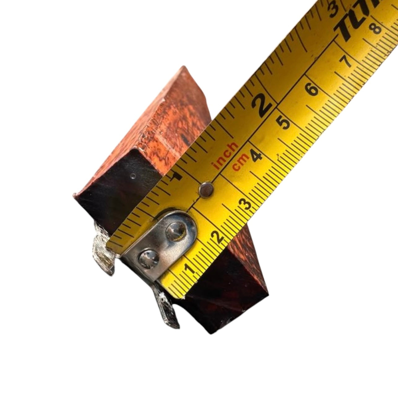 Thickness measurement of a snakewood micro lumber showing 0.78inches. MB004