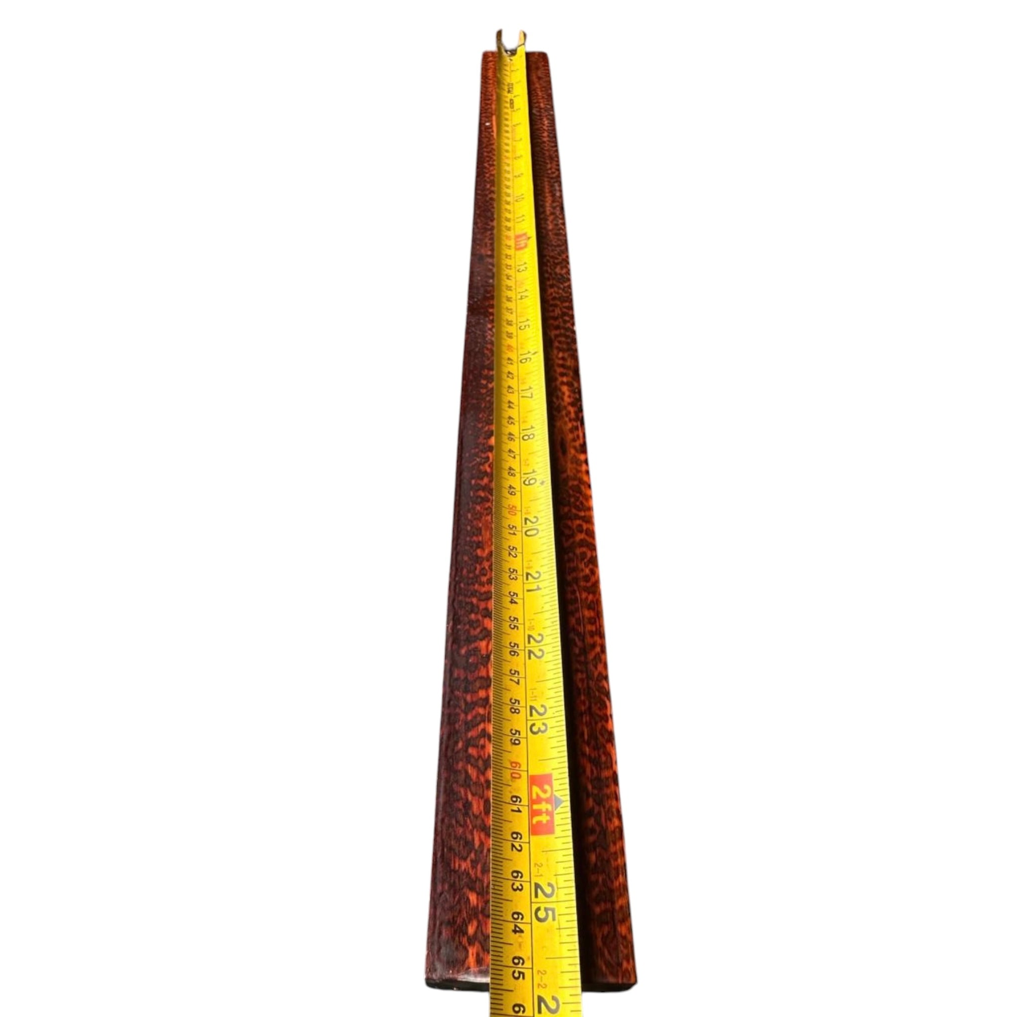 Length measurement of a snakewood micro lumber showing 25 inches. MB009