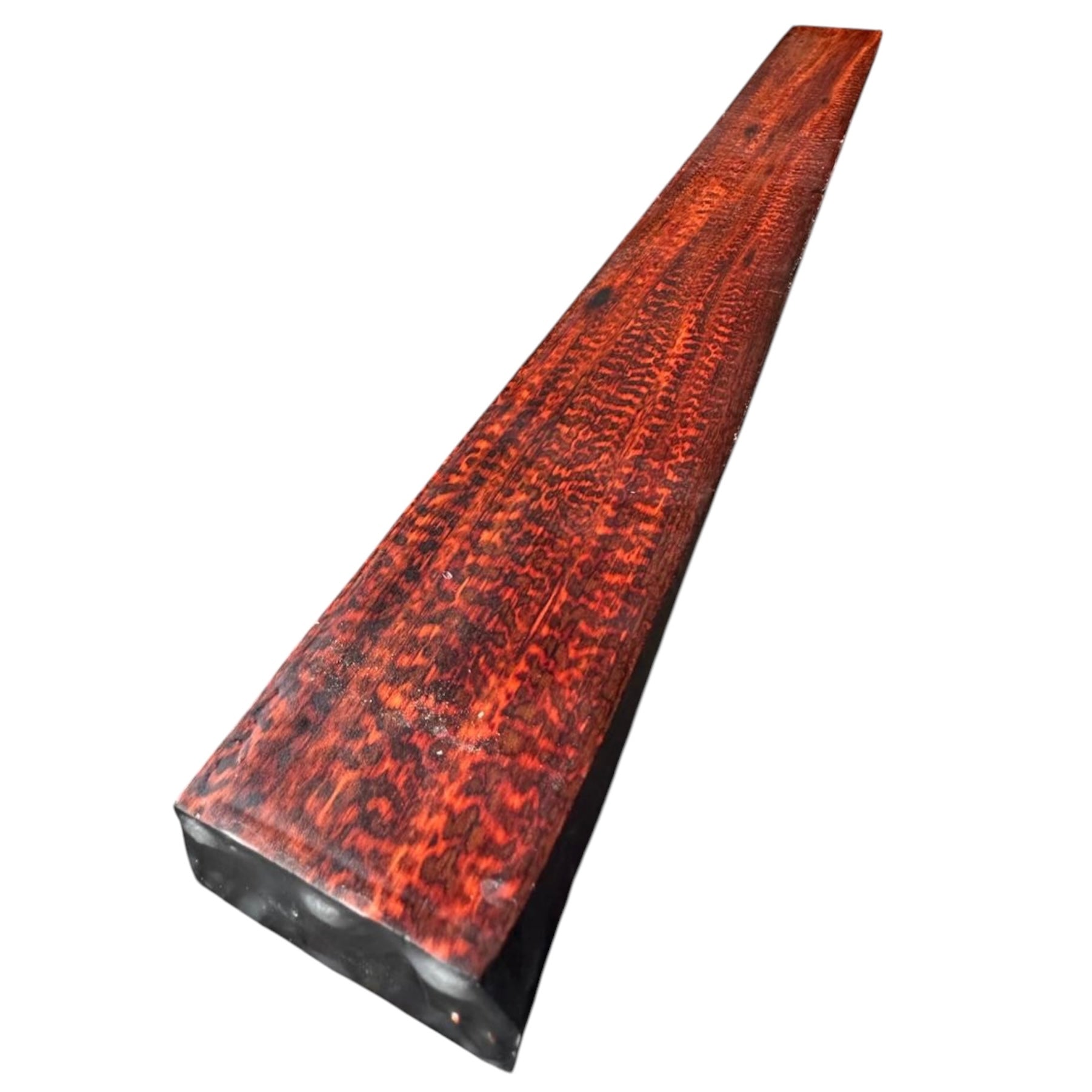 Side view 2 of a snakewood micro lumber showing natural figure. MB009