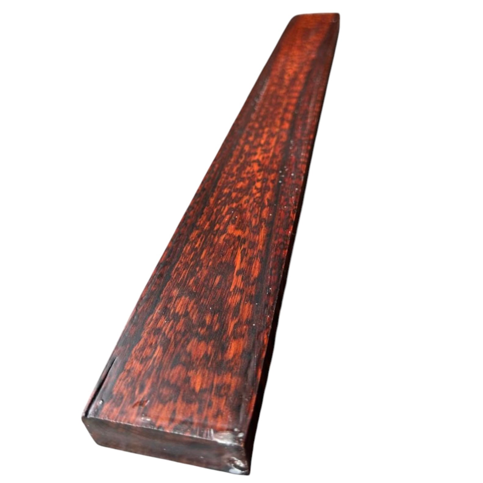 Side view 2 of a snakewood micro lumber showing natural figure. MB005