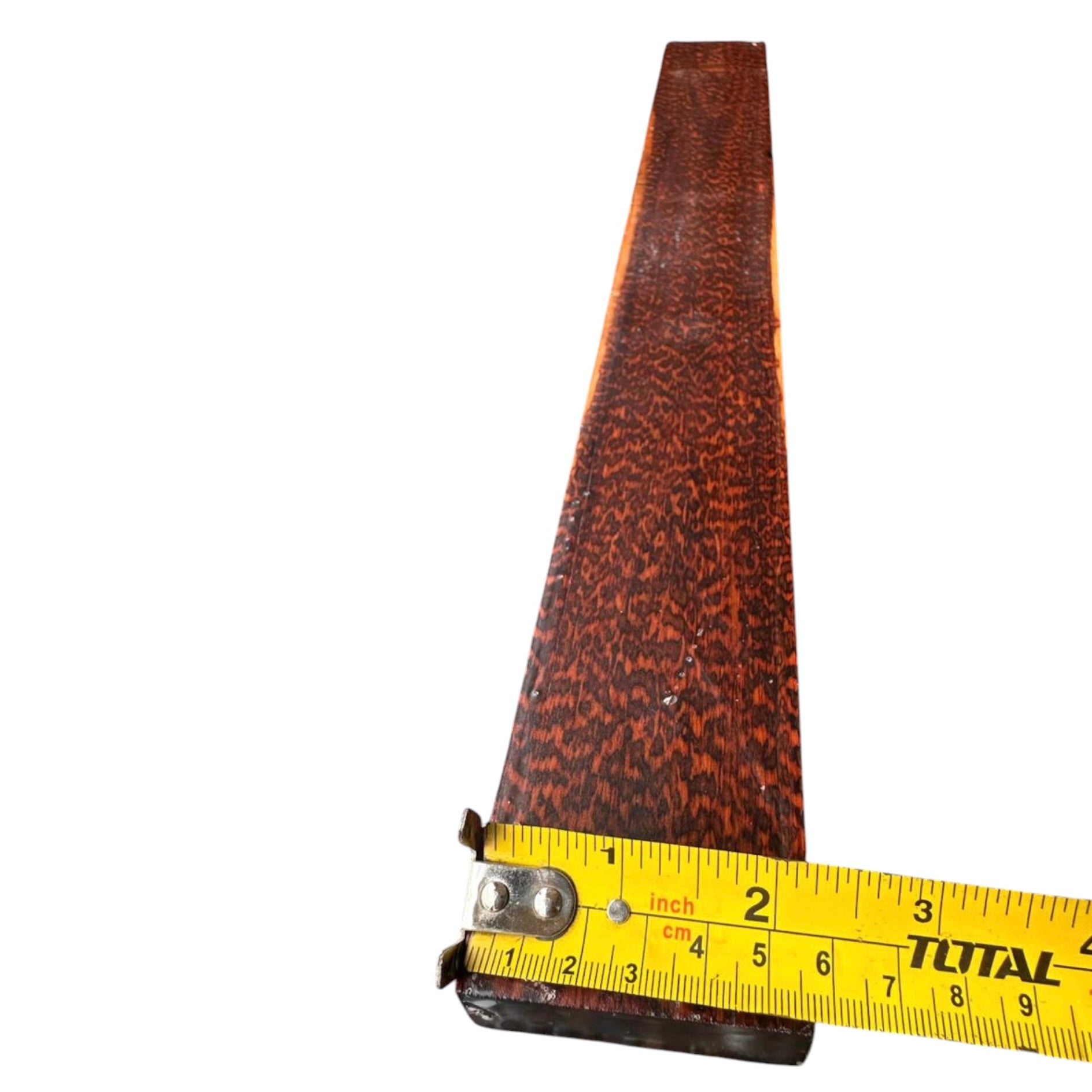 Width measurement of a snakewood micro lumber showing 2.2 inches. MB005