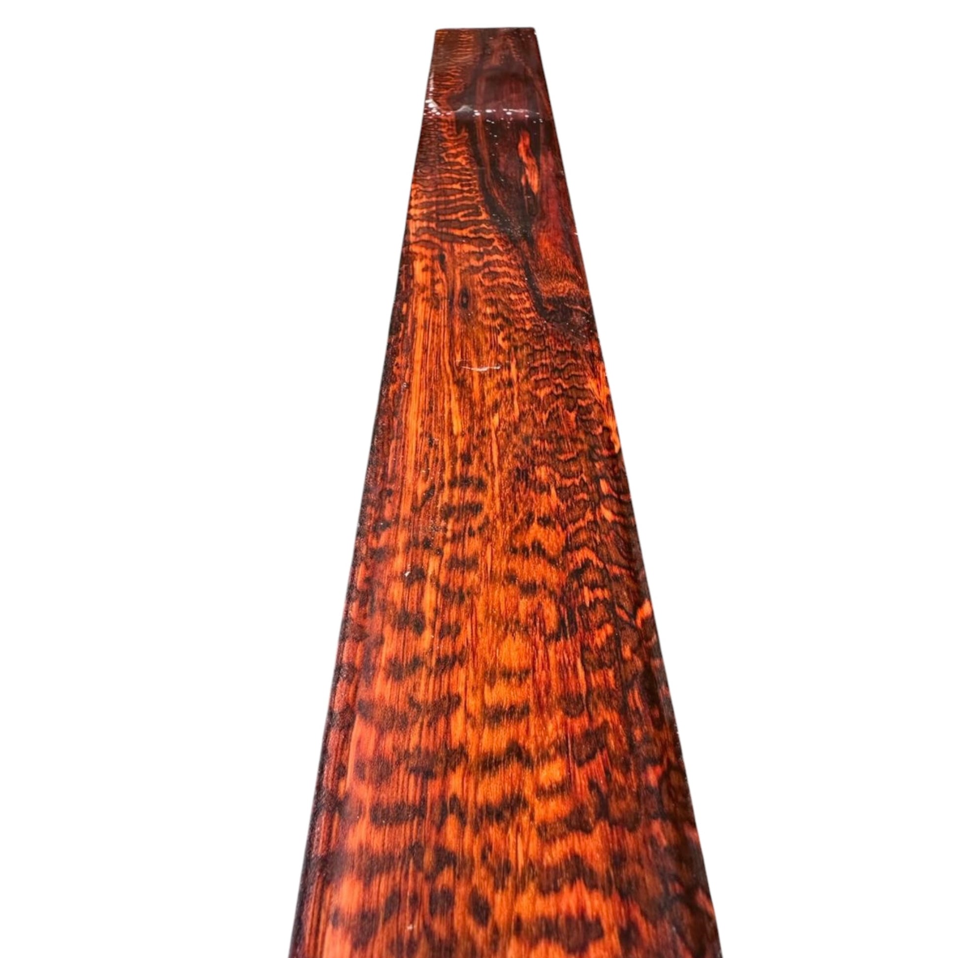 Close up view of a snakewood micro lumber showing natural figure. MB006
