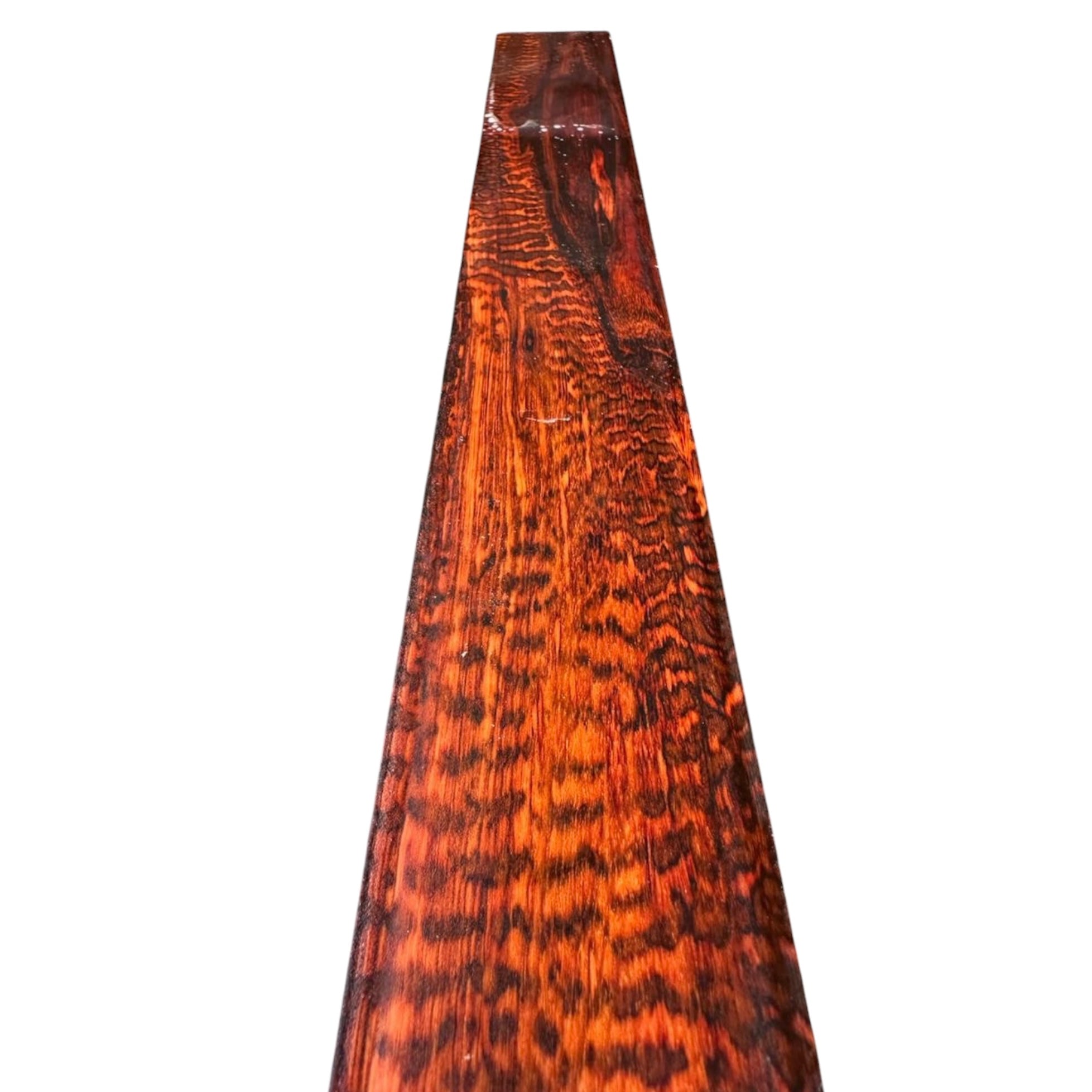 Close up view of a snakewood micro lumber showing natural figure. MB006