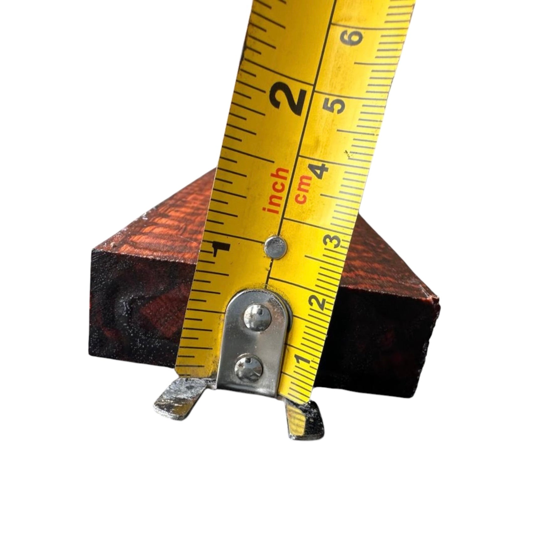Thickness measurement of a snakewood micro lumber showing 0.78 inches. MB006