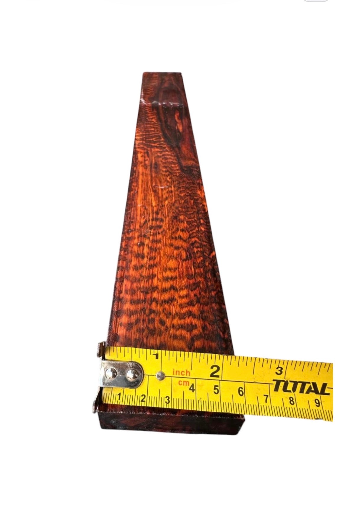 Width measurement of a snakewood micro lumber showing 2.2 inches MB006