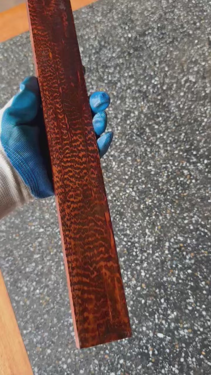 Video preview of a snakewood micro lumber showing multiple viewing angels. MB008